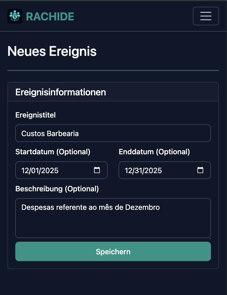 Ereignis erstellen Screenshot